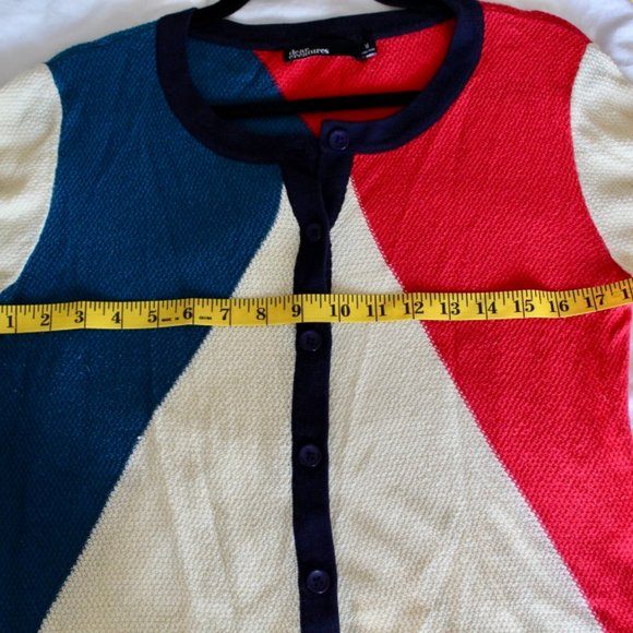 NWOT Multi Colored Cardigan by Dear Creatures Nautical Women's Size M Cotton - Picture 8 of 8